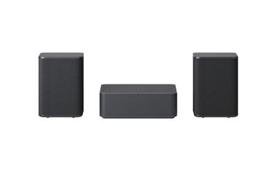 LG SPQ8-S draadloze achterluidsprekers (140 Watt) voor de LG Soundbars DS90QY & DS80QY, Dark Steel Silver [Modeljaar 2022]