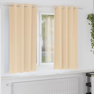 VidaXL Zwart-out gordijnen met ringen 2 pcs crème 175 x 140 cm