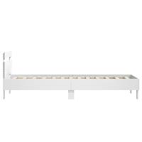 Bedframe met hoofdbord en LED-verlichting wit 90x190 cm - thumbnail