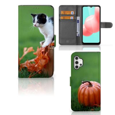 Samsung Galaxy A32 5G | Telefoonhoesje | Met pasjeshouder | Kitten