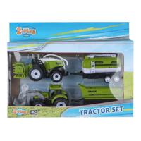 2-Play tractor en combine met 2 aanhangers, 24cm - thumbnail
