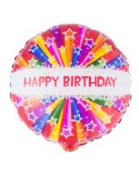 Folieballon Happy Birthday Stars - 46cm - thumbnail