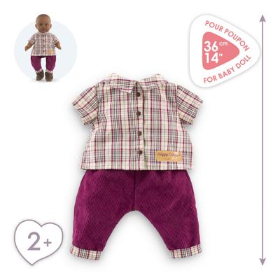 Corolle geruit shirt met broek kleine ontdekker - 36cm