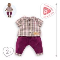 Corolle geruit shirt met broek kleine ontdekker - 36cm - thumbnail