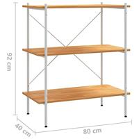 VidaXL Opbergrek 3-laags 80x40x92 cm wit en eikenkleurig - thumbnail