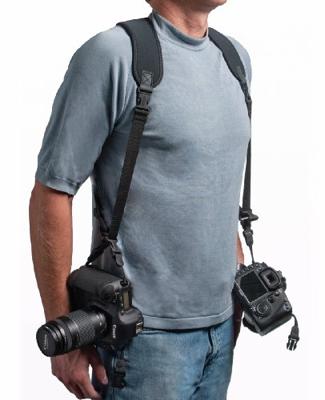 OP/TECH Double Sling camera-servies (houder voor 2 camera's, neopreen) zwart