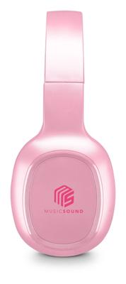 Music Sound | Hoofdband Bluetooth Basic | On-Ear Bluetooth-hoofdtelefoon met uittrekbare beugel - PlayTime 14h - kleur roze