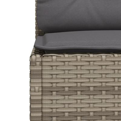 7-delige Loungeset met kussens poly rattan grijs - thumbnail