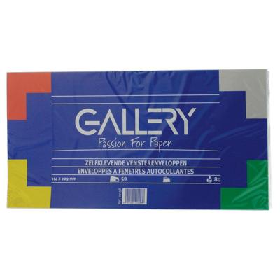 Gallery enveloppen ft 114 x 229 mm, met venster rechts, stripsluiting, pak van 50 stuks Gallery enveloppen ft 114 x 229 mm, met venster rechts, stripsluiting, pak van 50 stuks