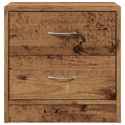 Nachtkastje 40x30x40 cm bewerkt hout oud houtkleurig