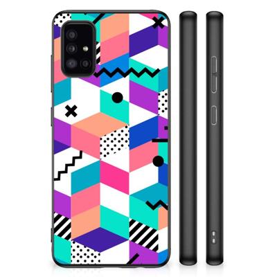 Samsung Galaxy A51 Grip Case Blokken Kleurrijk Samsung Galaxy A51 Grip Case Blokken Kleurrijk
