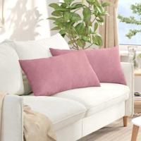 Sofa Kussens 2 pcs Roze 80 x 40 cm Katoen Stof - thumbnail