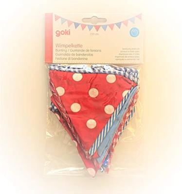 Goki katoenen vlaggenlijn blauw/rood