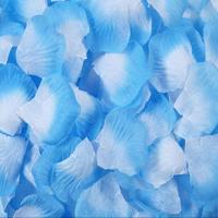 1000 PCS kunstmatige bruiloft steeg bloemblaadjes bloemen bruiloft decoraties (licht blauw + wit) - thumbnail
