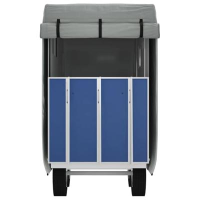 Paardentrailerhoes 376x168x240 cm vliesvlies grijs