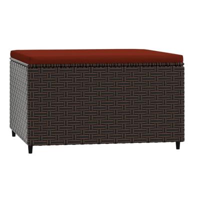 Voetensteun poly rattan met kussen bruin Voetensteun poly rattan met kussen bruin