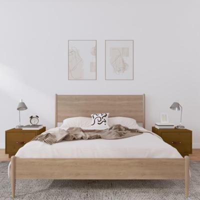 Nachtkastjes 2 st 40x34x55 cm massief grenenhout honingbruin