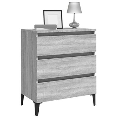 Dressoir 60x35x69 cm bewerkt hout grijs sonoma eikenkleurig
