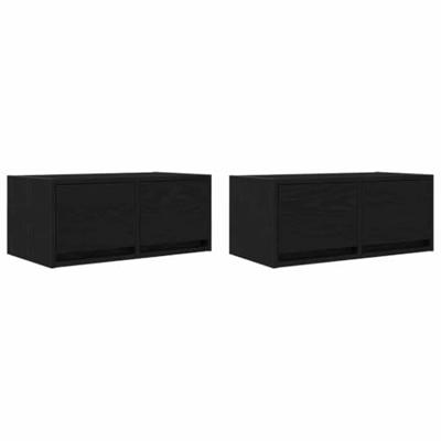 Tv-kasten 60x31x25,5 cm spaanplaat zwart eikenkleurig
