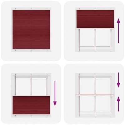 Pliss rolgordijn 115x100cm stofbreedte 114,4cm bordeauxrood
