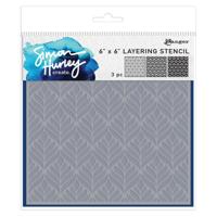 Ranger Ink Ranger • simon hurley create. stencils geo leaves 3pcs - thumbnail