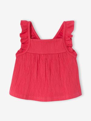 Mouwloos T-shirt babymeisjes framboos