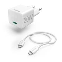Hama Snellader Met Oplaadkabel Lightning Mini-oplader PD 20W 1m Wit - thumbnail
