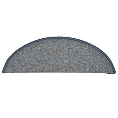 VidaXL Trapmatten 15 st 56x17x3 cm lichtgrijs en blauw halfrond VidaXL Trapmatten 15 st 56x17x3 cm lichtgrijs en blauw halfrond