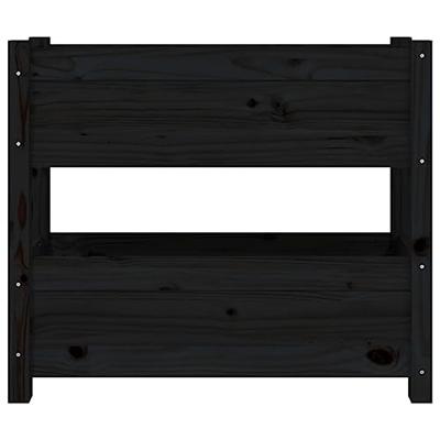 VidaXL Plantenbak 77x25x66 cm massief grenenhout zwart