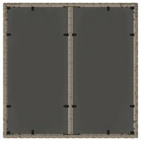 Tuintafel met glazen blad 90x90x75 cm poly rattan grijs - thumbnail