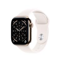 Apple Watch Series 11 GPS + Cellular - 46 mm - Gouden titanium kast - Lichtroze sportband - M/L - thumbnail