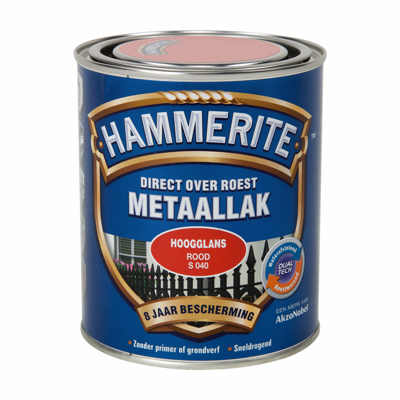 Hammerite Metaallak Hoogglans | Rood | S040 | 750ml - 5094009