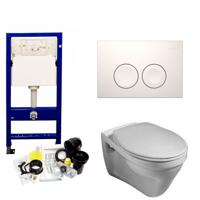 Geberit Up100 Toiletset 38 Gustavsberg Saval Met Bril En Drukplaat - thumbnail