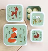 Set van 4 lunchboxen voor kinderen AMIS DE LA FORÊT A Little Lovely Company mintgroen - thumbnail