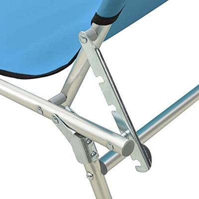 Ligbed met luifel inklapbaar staal turquoise en blauw - thumbnail