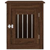 VidaXL Hondenbench 55x75x65 cm bewerkt hout bruin eikenkleur - thumbnail