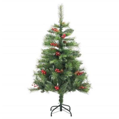 VidaXL Kunstkerstboom met scharnieren dennenappels en bessen 150 cm