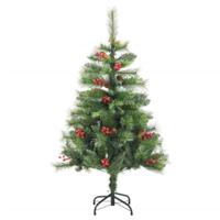 VidaXL Kunstkerstboom met scharnieren dennenappels en bessen 150 cm - thumbnail