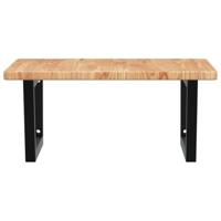 Badkamer wandschap staal en massief eikenhout - thumbnail