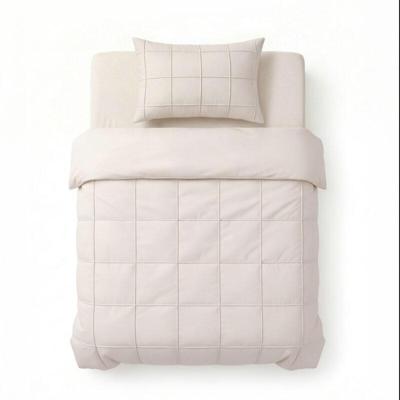 Sleeptime Check Pintuck Beige 140 x 200/220 cm