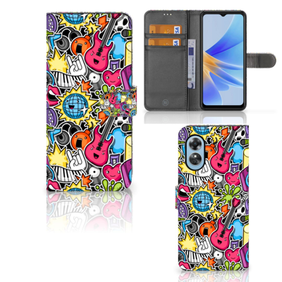 OPPO A17 | Wallet Case | met Pasjes | Punk Rock OPPO A17 | Wallet Case | met Pasjes | Punk Rock
