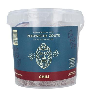 Zeeuwsche Zoute Zout met chili in emmer 1 Kilogram Zeeuwsche Zoute Zout met chili in emmer 1 Kilogram