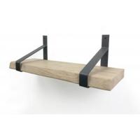 Eiken wandplank boomkant 50 cm in 25 cm diepe plankdragers - thumbnail
