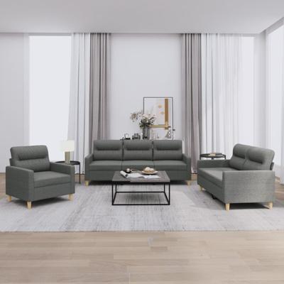4-delige Loungeset met kussens stof donkergrijs