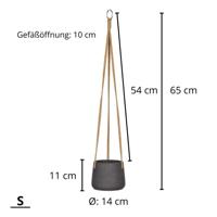 Rough Eco-line hangende bloempot S 14x11 cm Patt zwart - thumbnail