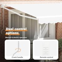 VidaXL Inklapbaar zonnescherm wit 350 x 250 cm stof - thumbnail