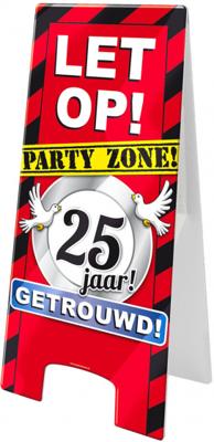 Waarschuwingsbord 25 jaar getrouwd