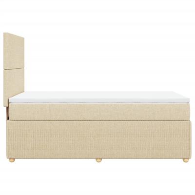 Boxspring met matras stof crèmekleurig 100x200 cm
