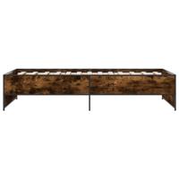 Bedframe bewerkt hout en metaal gerookt eikenkleurig 75x190 cm - thumbnail
