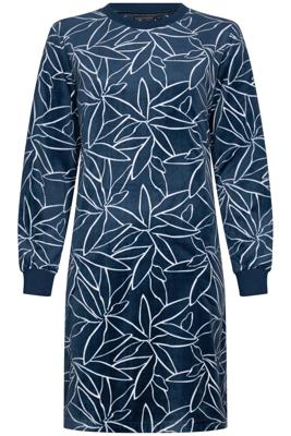 Marineblauw fleece nachthemd Pastunette